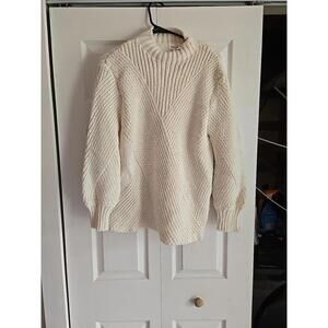 For The Republic Oversized Chunky Knit Sweater Womens Medium Ivory